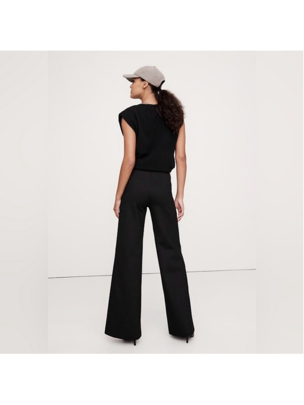 Banana Republic Black WIDE-LEG EVERYWHERE PONTE PANT size large